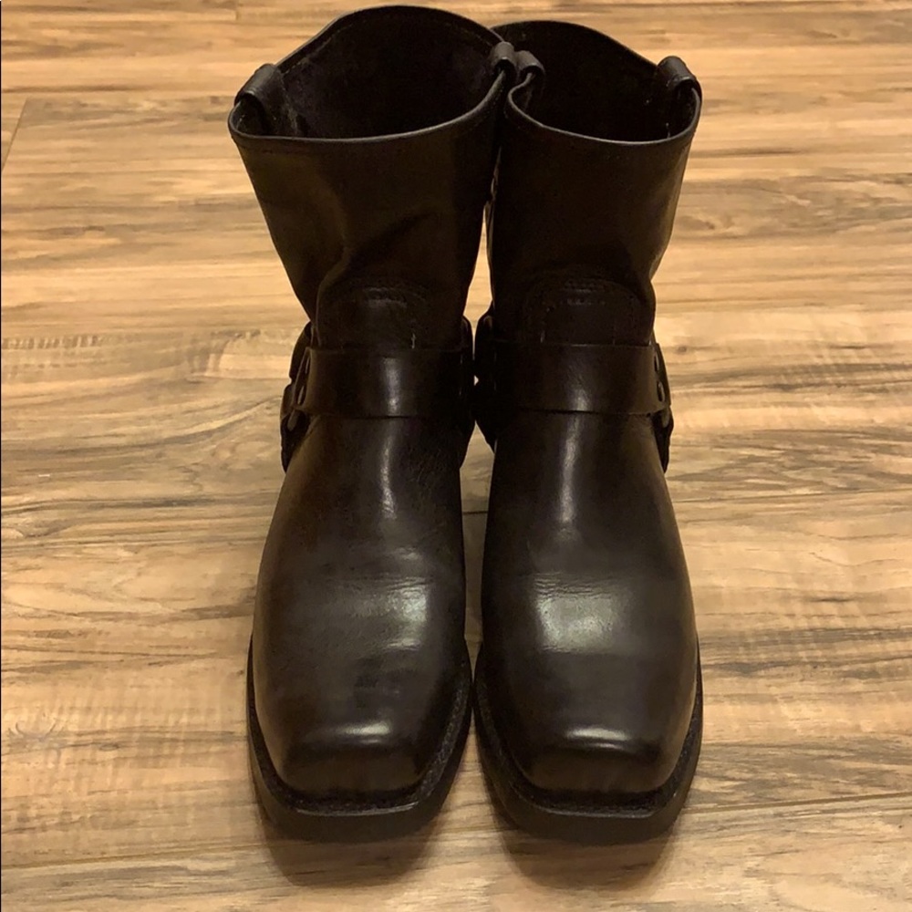 Frye Black Moto Boots size 10 Harness